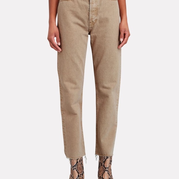 RE/DONE 70s ultra high rise stove pipe beige jeans - NWOT - size 27 - Picture 2 of 8